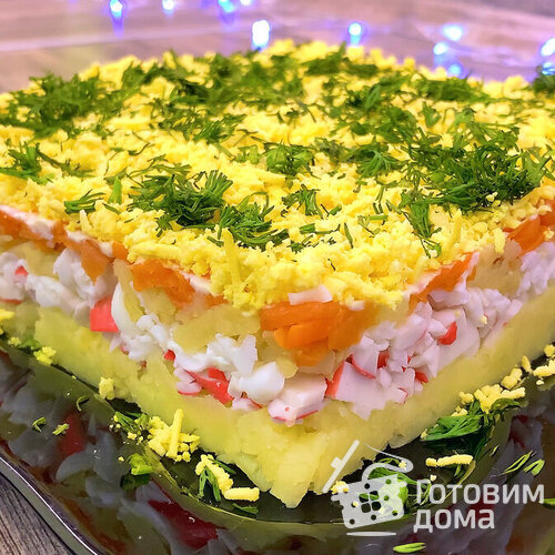 Салат с крабовыми палочками без кукурузы