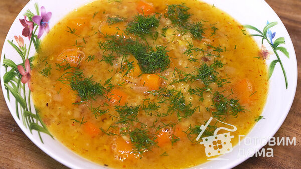Нежный суп из красной чечевицы с тыквой фото к рецепту 1