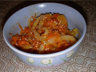 Салат из кальмаров остренький