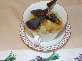 Куриное филе в сливках с базиликовым песто
