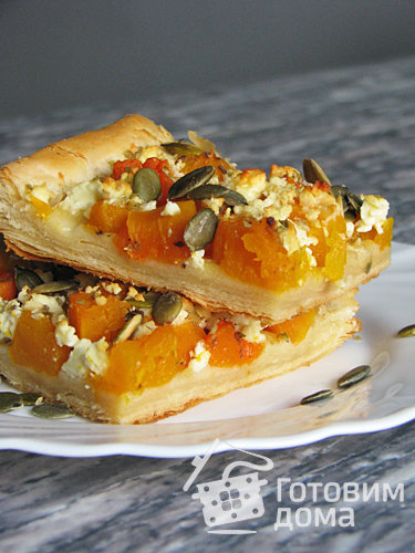 Тыквенный пирог с сыром фета