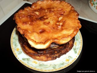 Оладьи с ветчиной, помидорами и болгарским перцем