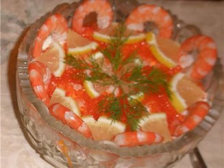 Салат "Креветки под шубой"