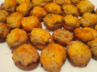 Сушки, запеченные с мясным фаршем
