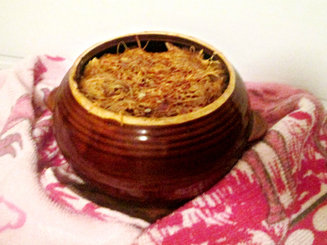Ароматные горшочки с грибами , фаршем и картошкой
