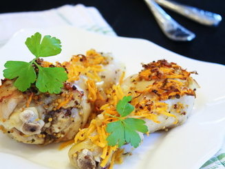 Запеченные куриные голени, маринованные в дижонской горчице