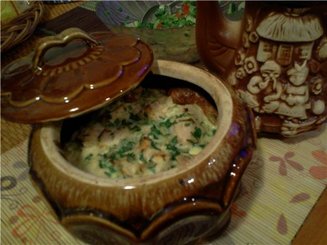 Курица в яично-луковой корочке