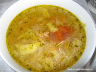 Щи из свежей капусты с курицей