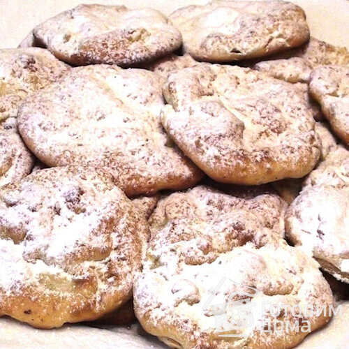 Творожные пышечки с яблоками