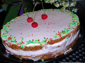 Торт-суфле с клубникой