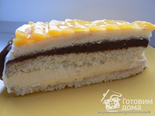 Торт шоколадно-персиковый фото к рецепту 5