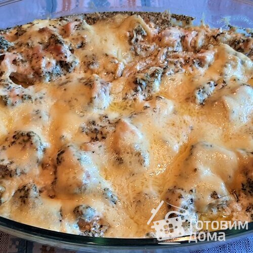 Спагетти с курицей в духовке