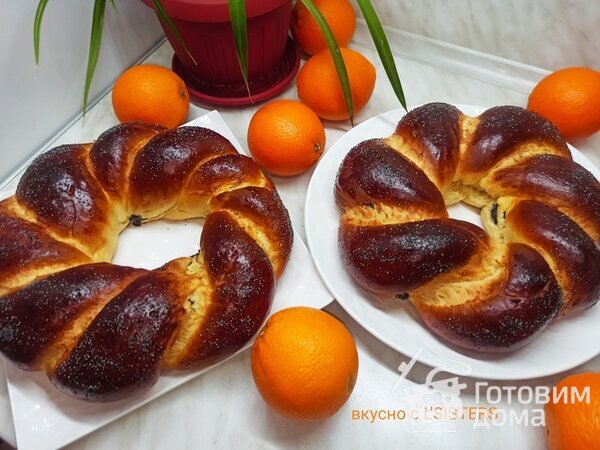 Рождественский калач с маком фото к рецепту 7