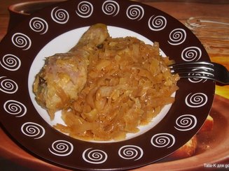 Капуста, запечённая в духовке с курочкой