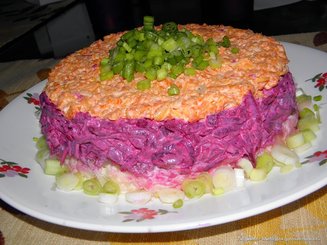 Сельдь по шубой (с сыром)