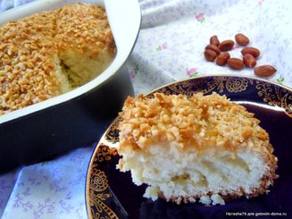 Кекс на кефире с орехами