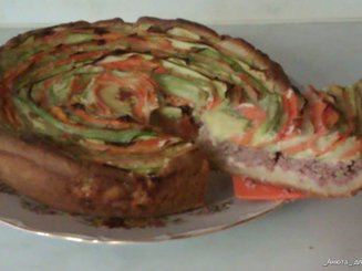 Пирог с кабачком  и морковью "Овощная идиллия"