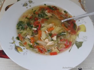 Щи из свежей капусты с курицей