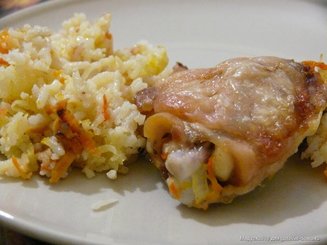 Окорочка с рисом в духовке