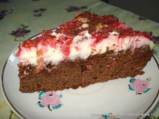 Шоколадно-сырный торт с малиновым кремом