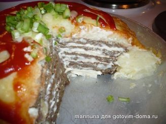 Торт мясной