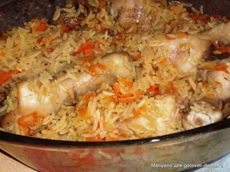Окорочка с рисом в духовке