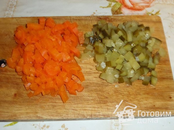 Салат с куриной печенью &quot;Новогодний экспресс&quot; фото к рецепту 5