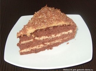 Торт "Чёрный Рыцарь" с кремом на варёной сгущёнке
