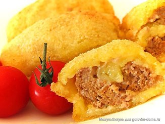 Картофельные рулетики с мясом