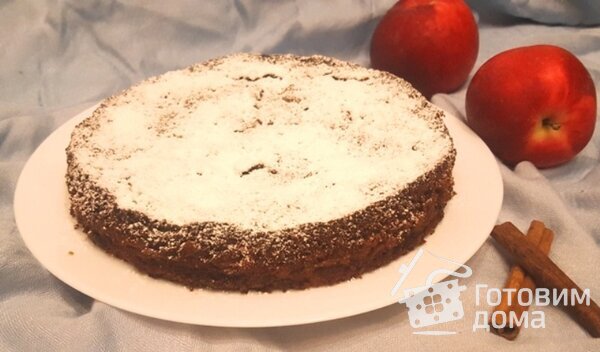 Португальский шоколадный пирог с яблоками фото к рецепту 1