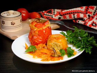 Перцы, фаршированные капустой с фаршем