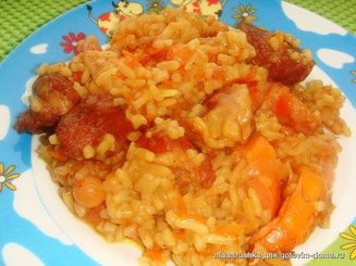 Горшочек каши - рис со свининой и айвой