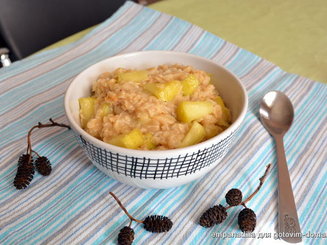 Овсяная каша с жареными яблоками