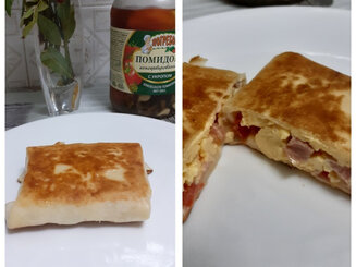 Завтрак из 6 яиц и лаваша
