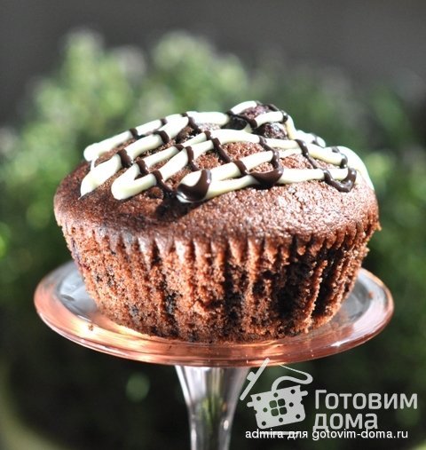 Шоколадные маффины с чёрной смородиной фото к рецепту 1