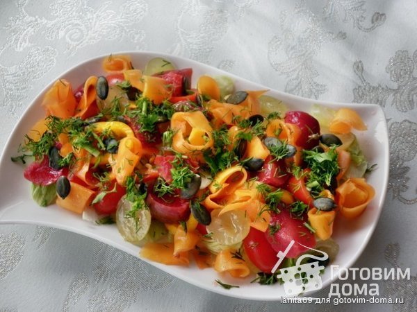 &quot;Цвет осени!&quot; салат с маринованными тыквой и сливой фото к рецепту 2