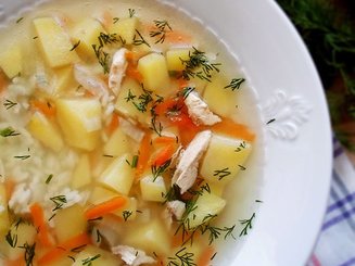 Куриный картофельный супчик с рисом для малышей