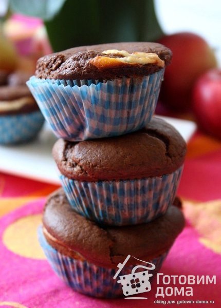 Шоколадно-творожные кексы фото к рецепту 4
