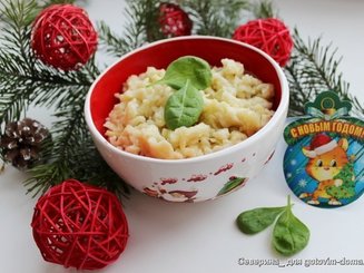 Шпецле с шампиньонами и беконом