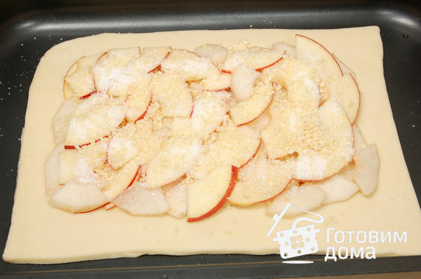 Слоеный яблочно-грушевый пирог фото к рецепту 4