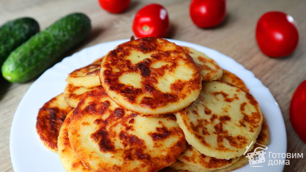 Лепешки из картофельного пюре с чесноком