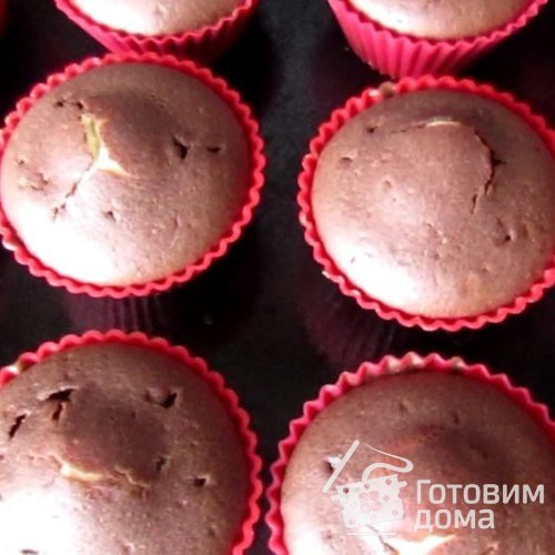 Шоколадные кексы с творожной начинкой