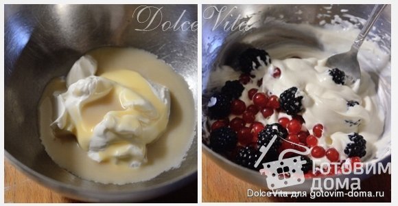 Ореховый пирог с кремом и ягодами фото к рецепту 4
