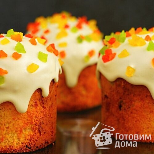 Творожный бездрожжевой кулич