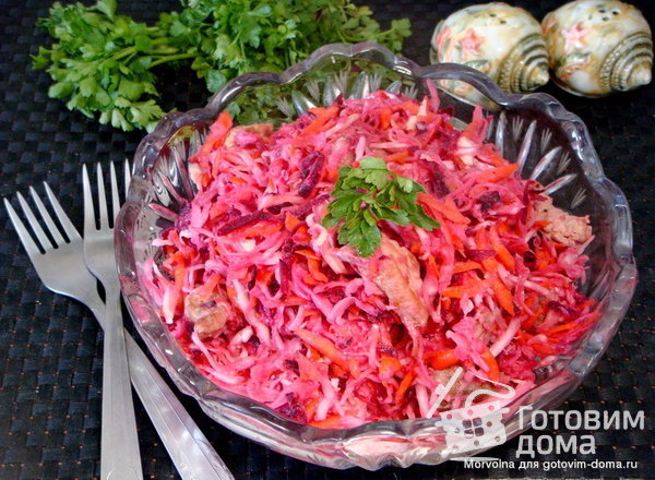 Салат из овощей с мясом фото к рецепту 4