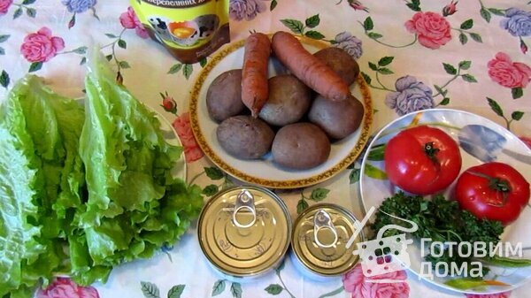 Слоеный салат с тунцом фото к рецепту 1
