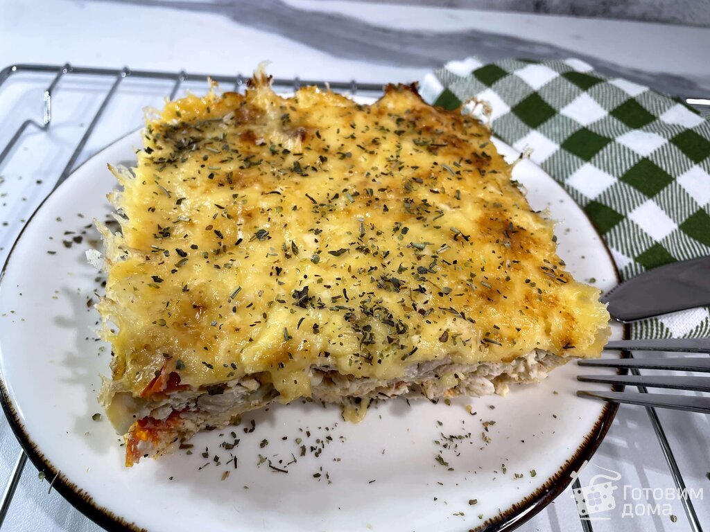 Легкий куриный пирог запеканка
