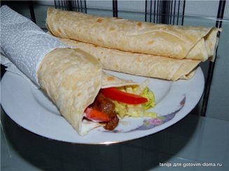 Домашний тонкий лаваш без дрожжей