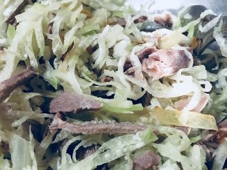 Салат "Ташкент". Из зеленой редьки и мяса