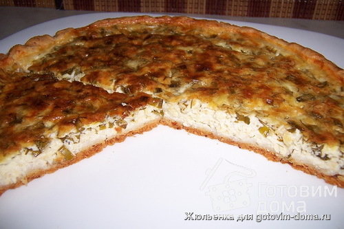 Сырно-творожный КИШ с зеленью фото к рецепту 1